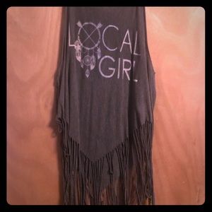 Local girl fringe tank top